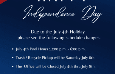 Due to the July 4th Holiday
